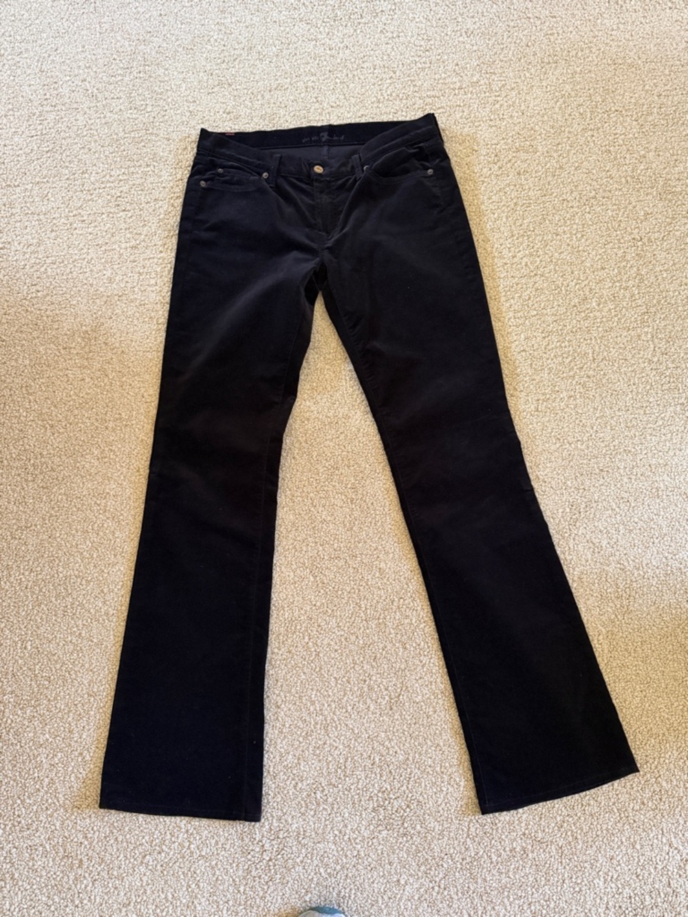 7 seven for all mankind black velvet bootcut jeans pants 31